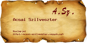 Acsai Szilveszter névjegykártya