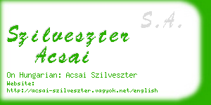 szilveszter acsai business card